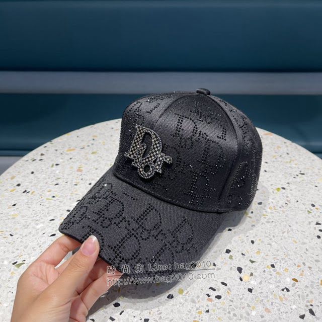 Dior新品女士帽子 迪奧燙鑽鴨舌帽棒球帽  mm1534